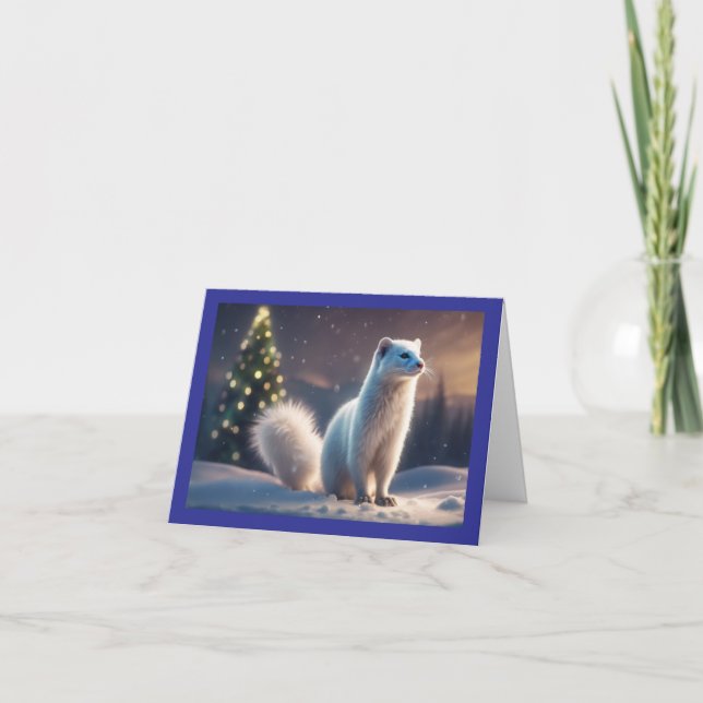 White Holiday Minx Feiertagskarte (Vorderseite)