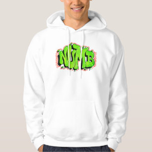 White Hoodie mit Neon Graffiti