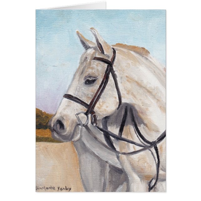 White Horse Equine Art Karte (Vorne)
