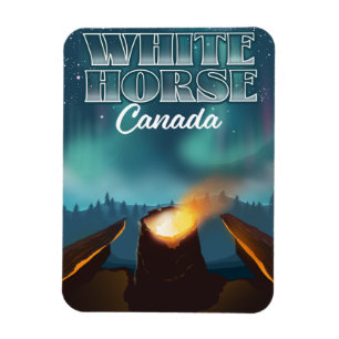 White Horse Kanada Reiseplakat Magnet