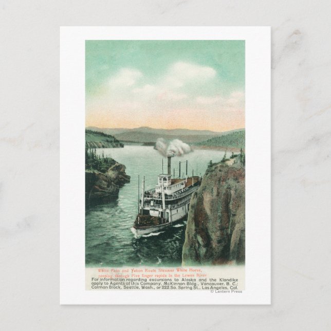 White Horse Steamer Postkarte (Vorderseite)