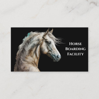 White Horse Watercolor Business Cards Visitenkarte