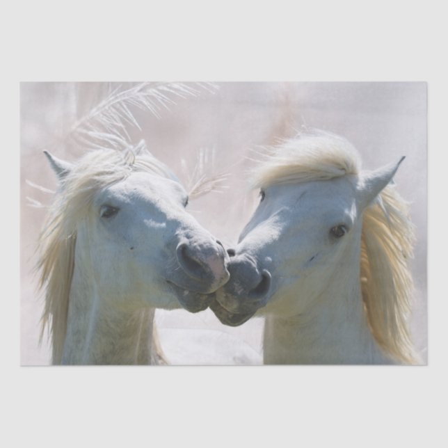White Horses Best Friends Decoupage Seidenpapier (Vorderseite)