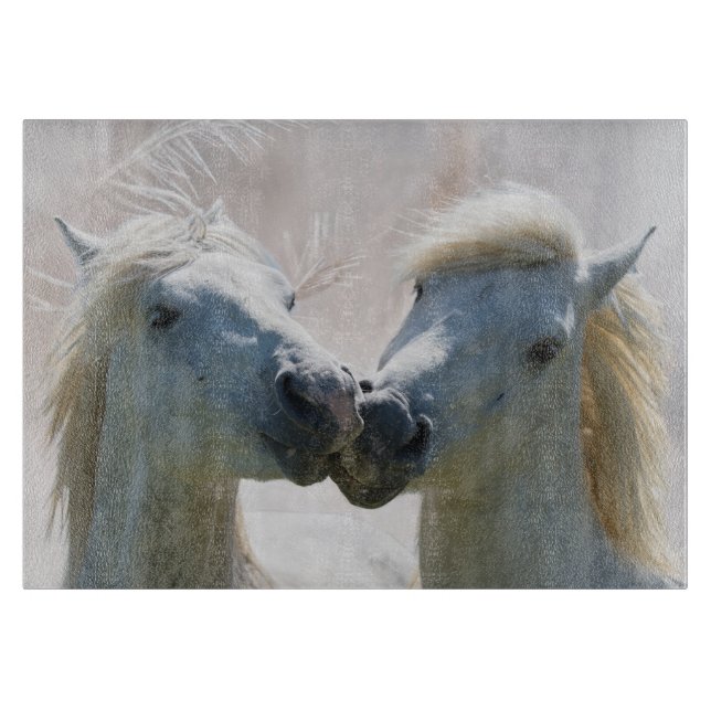 White Horses Best Friends Schneidebrett (Vorderseite)