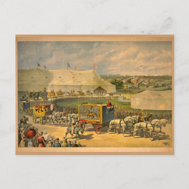 White Horses Parade Circus Poster Postkarte (Vorderseite)