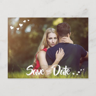 White Hört Ihr Foto Save the Date Postkarte