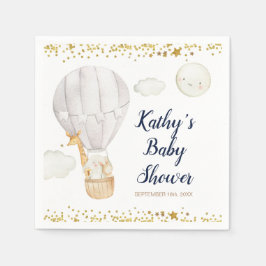 White Hot Air Ballon Jungle Baby Dusche Serviette