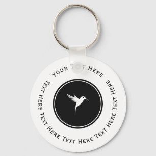 White Hummer-Vogel-Logo Schlüsselanhänger