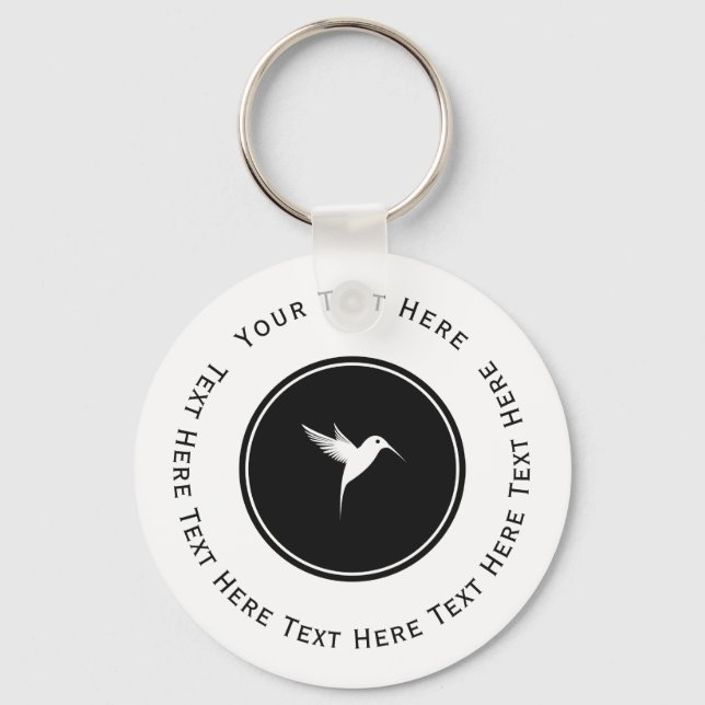 White Humming Bird Logo Schlüsselanhänger (Vorderseite)