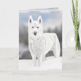 White Husky Blank Gruß Karte