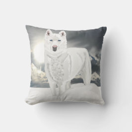 White Husky in Snow Kissen