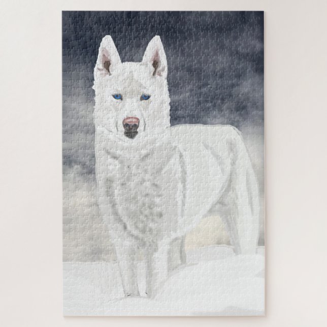 White Husky Puzzle (Vertikal)