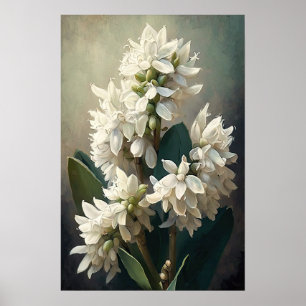 White Hyacinth Blume Art Print Poster