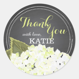 White Hydrangea auf Chalkboard Danke Sticker