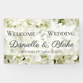 White Hydrangea Begrüßungsbanner Banner