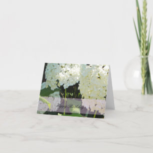 White Hydrangea Birthday wünscht Karte