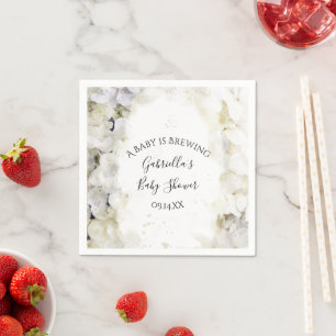 White Hydrangea Blume Baby Brauen Dusche Serviette