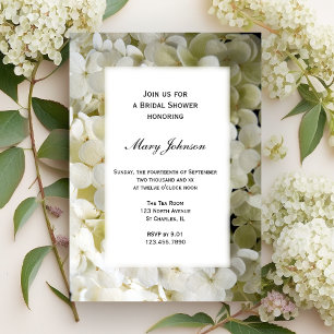 White Hydrangea Blume Brautparty Einladung