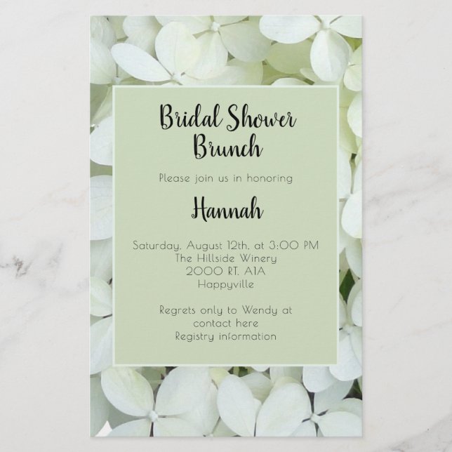 White Hydrangea Blume Budget Brautparty Flyer (Vorne)