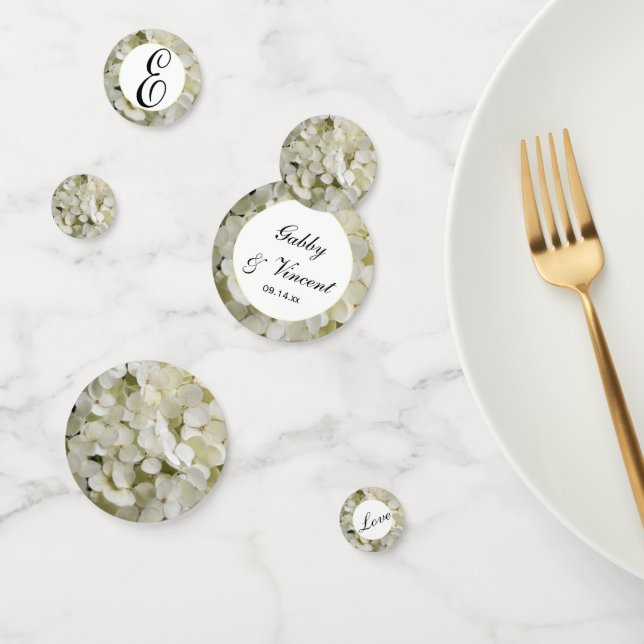 White Hydrangea Blume Hochzeit Konfetti (Gruppe)