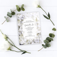 White Hydrangea Blume Watercolor Babydusche