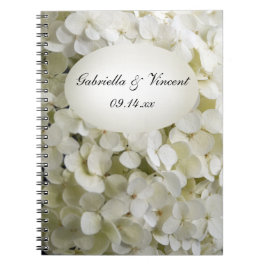 White Hydrangea Blume Wedding Notizblock