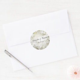 White Hydrangea Blume Wedding Umschlag Aufkleber