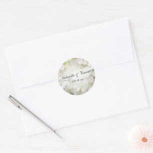 White Hydrangea Blume Wedding Umschlag Aufkleber