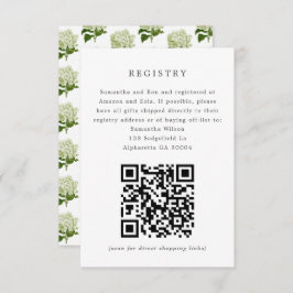 White Hydrangea Bridal Invitation Registry Insert Einladung