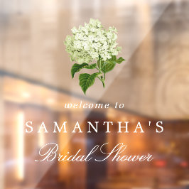 White Hydrangea Bridal Shower Welcome Fensteraufkleber