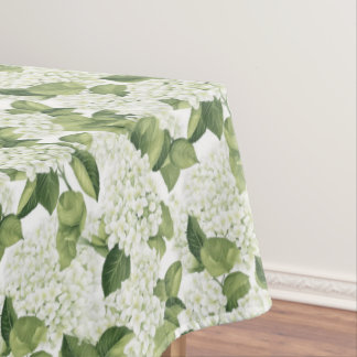 White Hydrangea Cotton Tablecloth Tischdecke