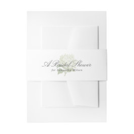 White Hydrangea Elegant Bride Name Einladungsbanderole