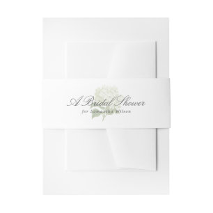 White Hydrangea Elegant Bride Name Einladungsbanderole