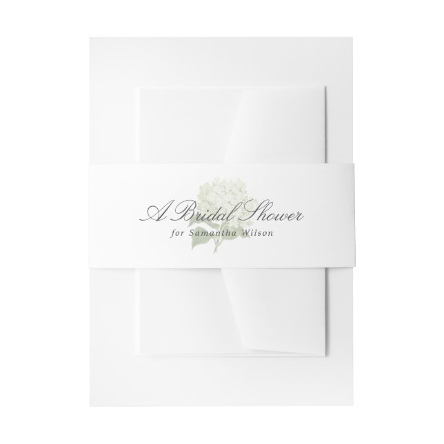 White Hydrangea Elegant Bride Name Einladungsbanderole (Vorderseite Beispiel)