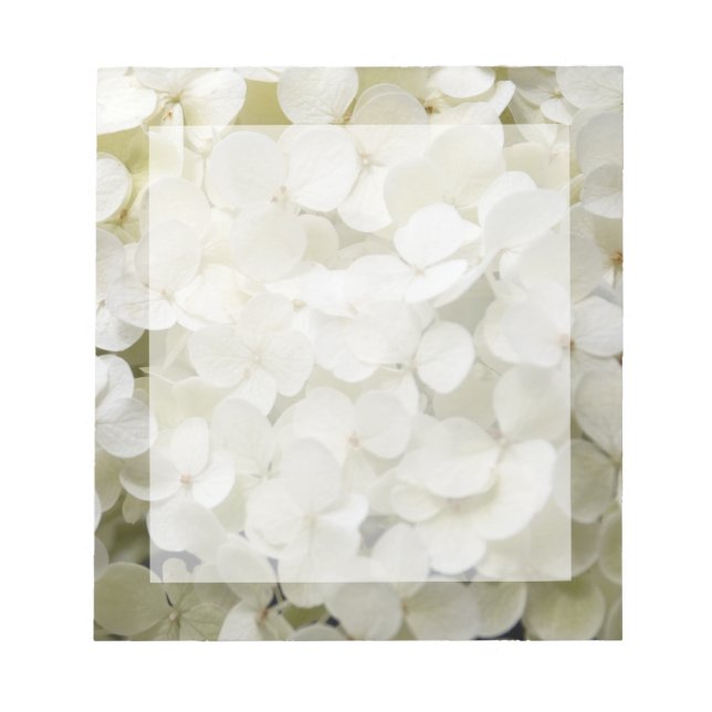 White Hydrangea Floral Notizblock (Vorderseite)