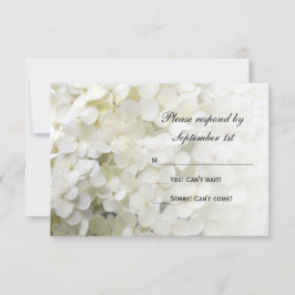 White Hydrangea Floral Wedding RSVP Response Card Karte