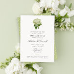 White Hydrangea Grand Millennium-Brautparty Einladung<br><div class="desc">Das elegante und elegante Ambiente lädt zum Feiern der Braut ein,  um sich im neuen,  traditionellen Stil der Großtausend zu entspannen. Das moderne Weisheitsgrün auf weißem Hintergrund und die antike Abbildung eines weißen Hydrangea-Blume-Stifts wird hervorgehoben. Ein Hintergeflecht von winzigen Polka-Punkten ergänzt das weibliche Party im Garten.</div>