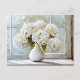 White Hydrangea, Hütte Core, Vintager Stil Postkarte