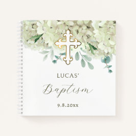 White Hydrangea Taufkirche Notizbuch