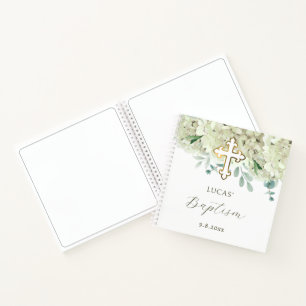 White Hydrangea Taufkirche Notizbuch