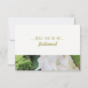 White Hydrangea wirst du meine Bridesmaid sein Einladung
