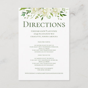 White Hydrangeas Floral Wedding Directors Begleitkarte