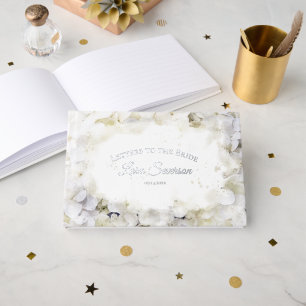 White Hydrangeas Wasserfarbe Buchstaben an die Bra Gästebuch