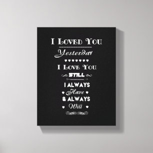 White I Liebe You - Canvas Print Leinwanddruck