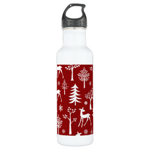 White Illustration Edelstahlflasche