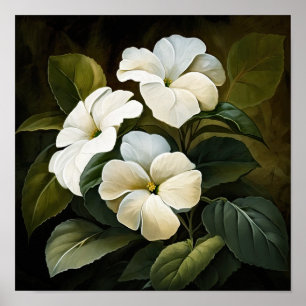 White Impatients Blume Art Print Poster