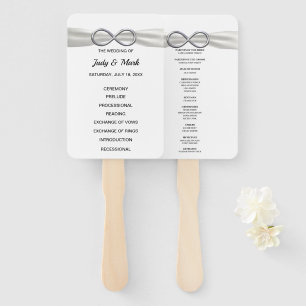 White Infinity Wedding Program Fans Fächer