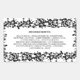 White Ingredients Product Label Natürliche Blätter Rechteckiger Aufkleber