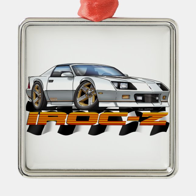 White IROC Z Ornament Aus Metall (Vorne)