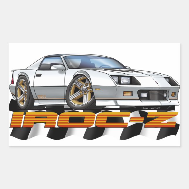White IROC Z Rechteckiger Aufkleber (Vorderseite)
